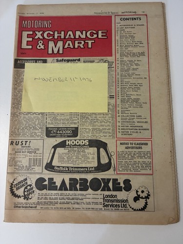 Exchange mart motoring - exchange,