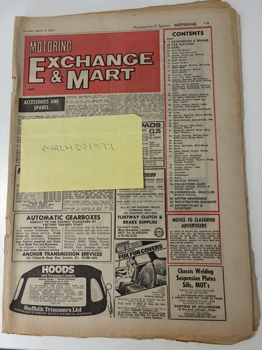 Exchange mart motoring - &,
