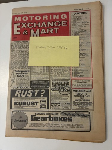 Exchange mart motoring - exchange, &